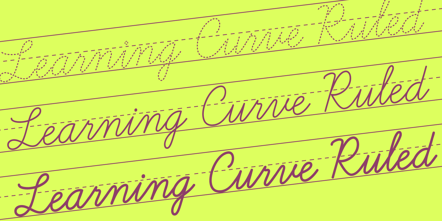 examples of the Learning Curve Ruled typeface