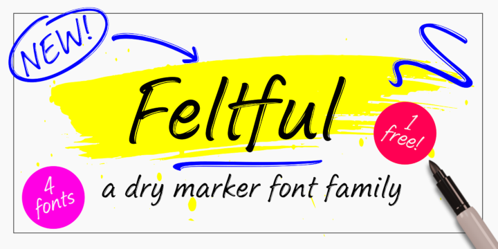 Promotional graphic for the Feltful typeface