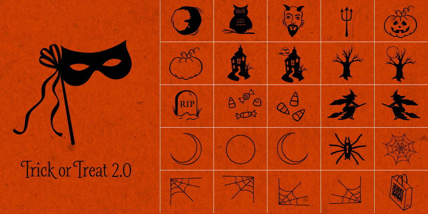 examples of the Trick Or Treat 2.0 typeface