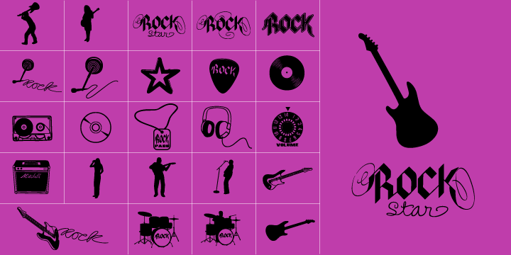 Promotional graphic for the Rock Star 2.0 typeface