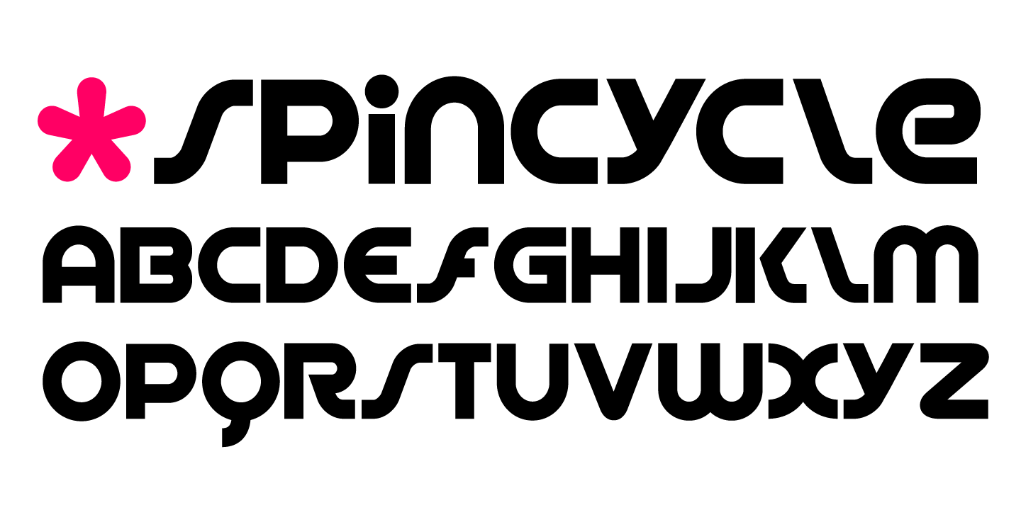 examples of the Spin Cycle typeface