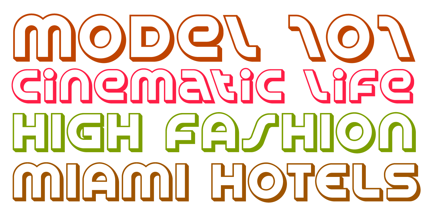examples of the Spin Cycle 3D typeface