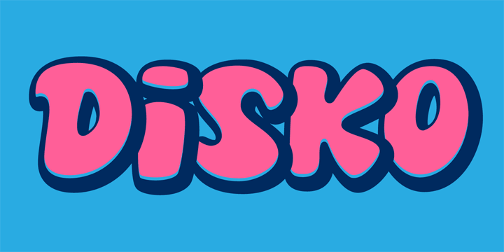 Promotional graphic for the Disko typeface