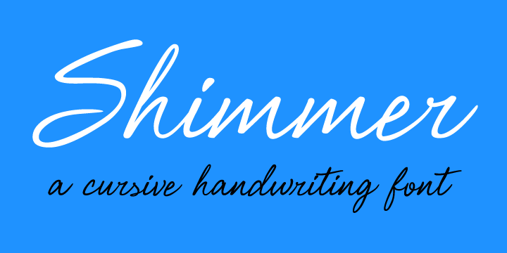 Promotional graphic for the Shimmer typeface