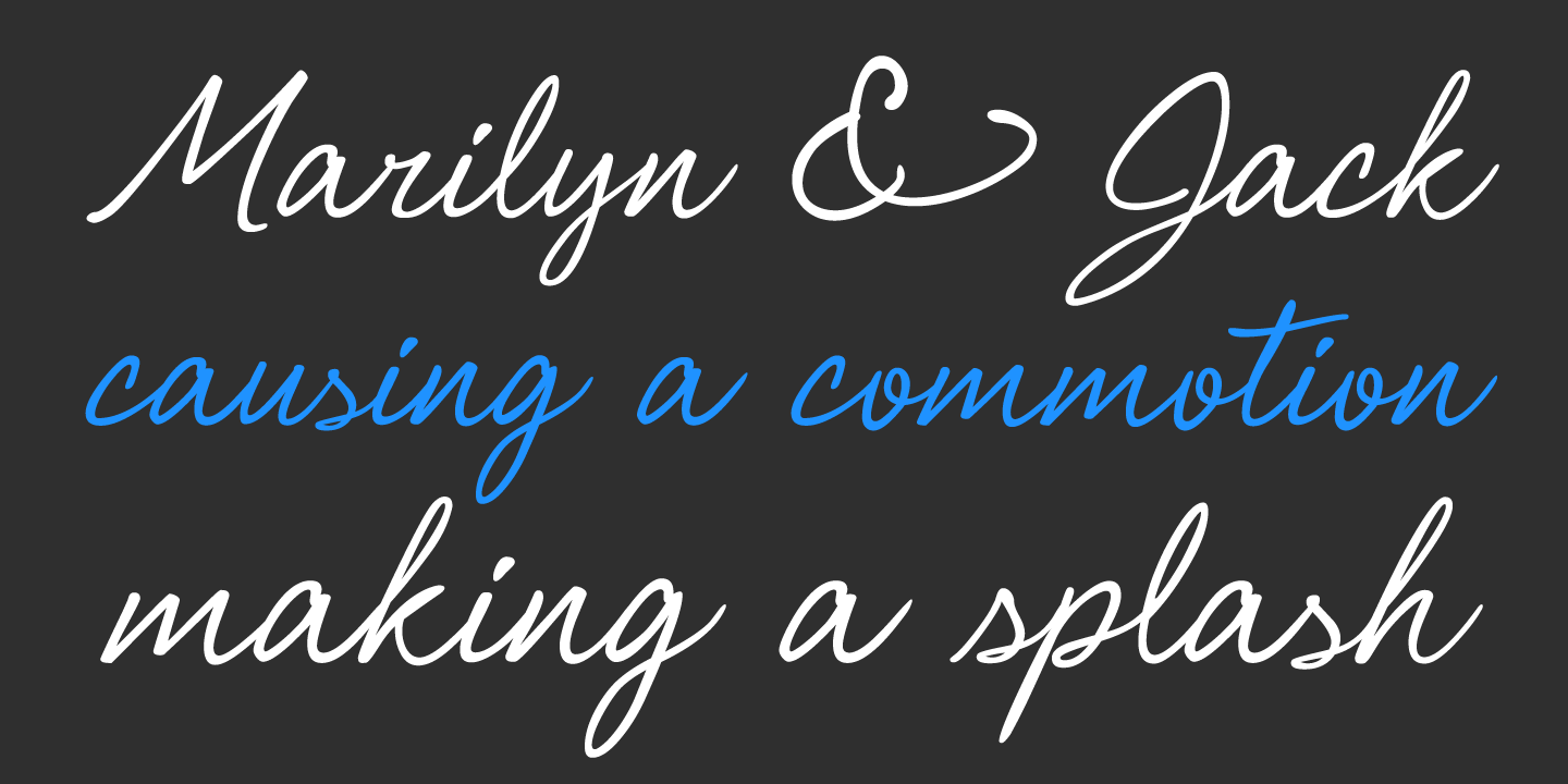 examples of the Shimmer typeface