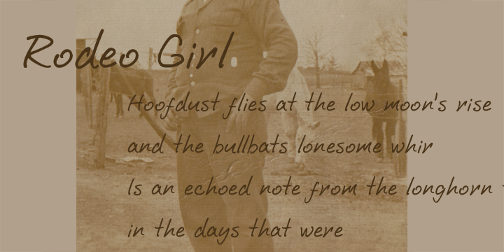 Promotional graphic for the Rodeo Girl typeface