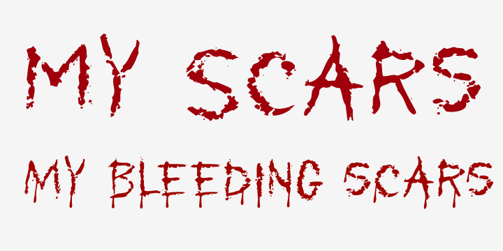 Promotional graphic for the My Scars typeface