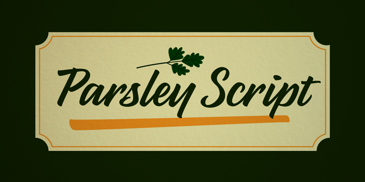 Promotional graphic for the Parsley Script typeface