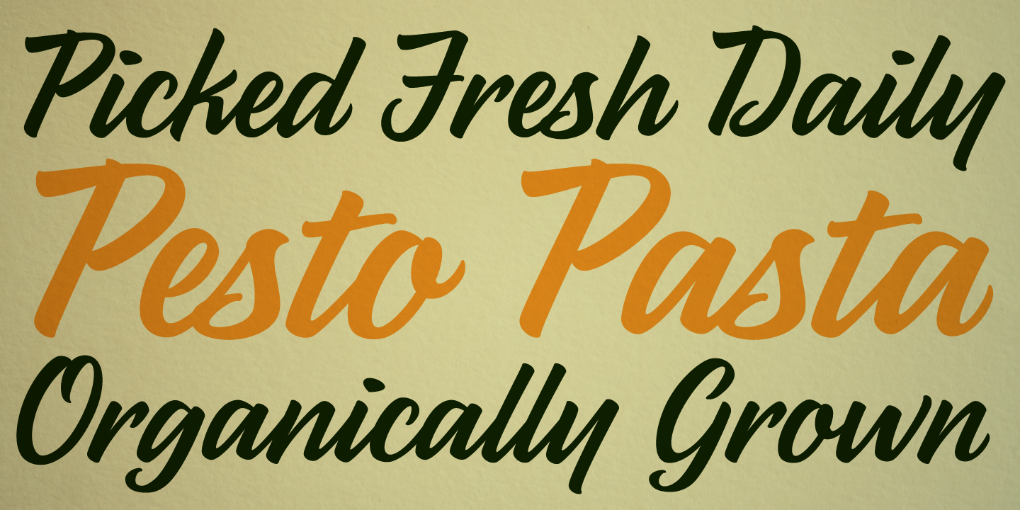 examples of the Parsley Script typeface