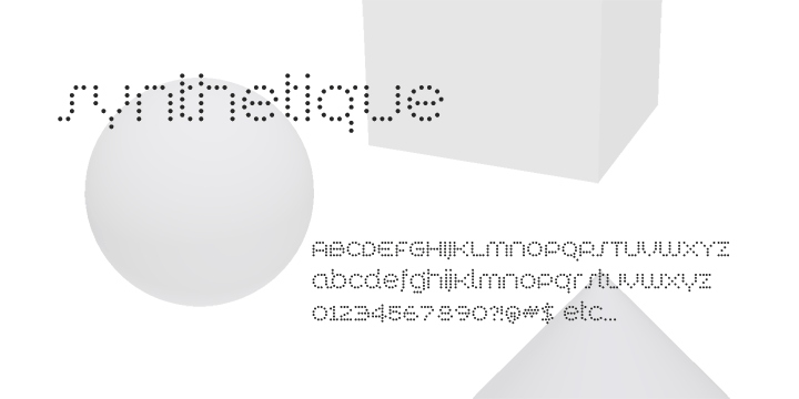 Promotional graphic for the Synthetique typeface