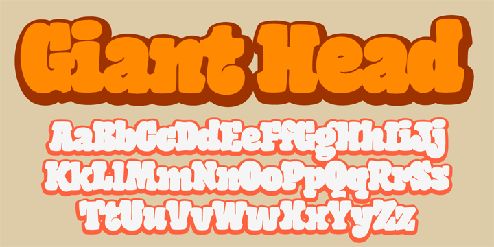 Promotional graphic for the Giant Head typeface