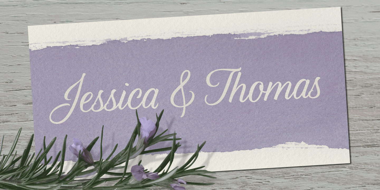 examples of the Lavender Script typeface