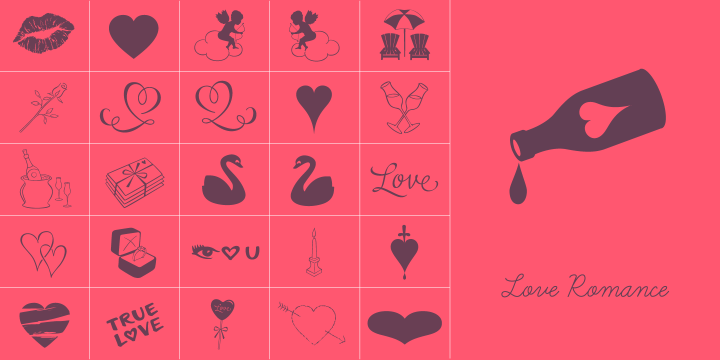 examples of the Love Romance typeface