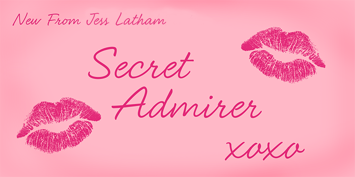 Promotional graphic for the Secret Admirer typeface