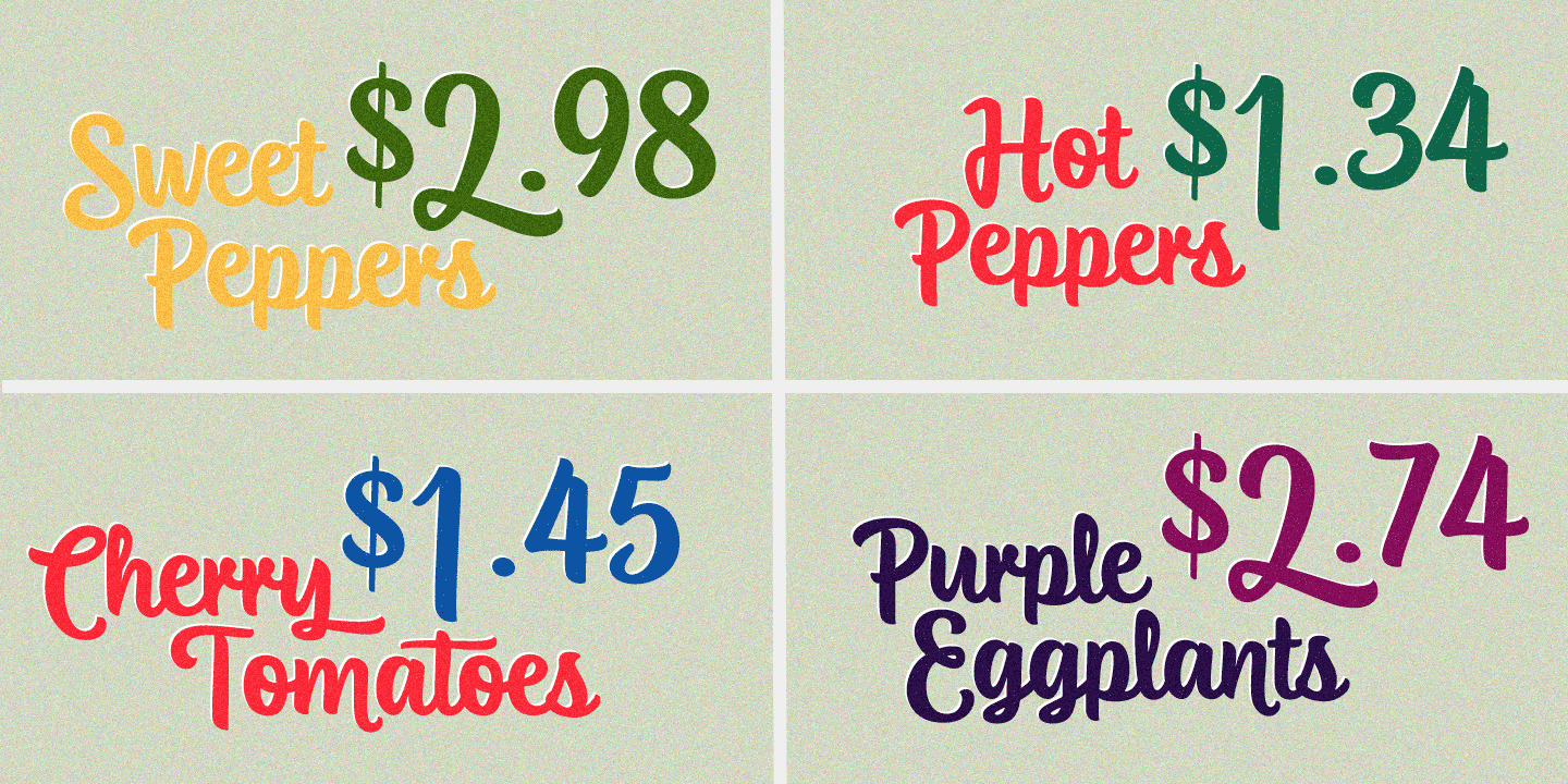 examples of the Blue Vinyl typeface