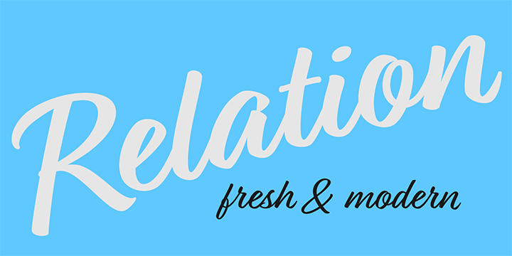 Promotional graphic for the Relation typeface