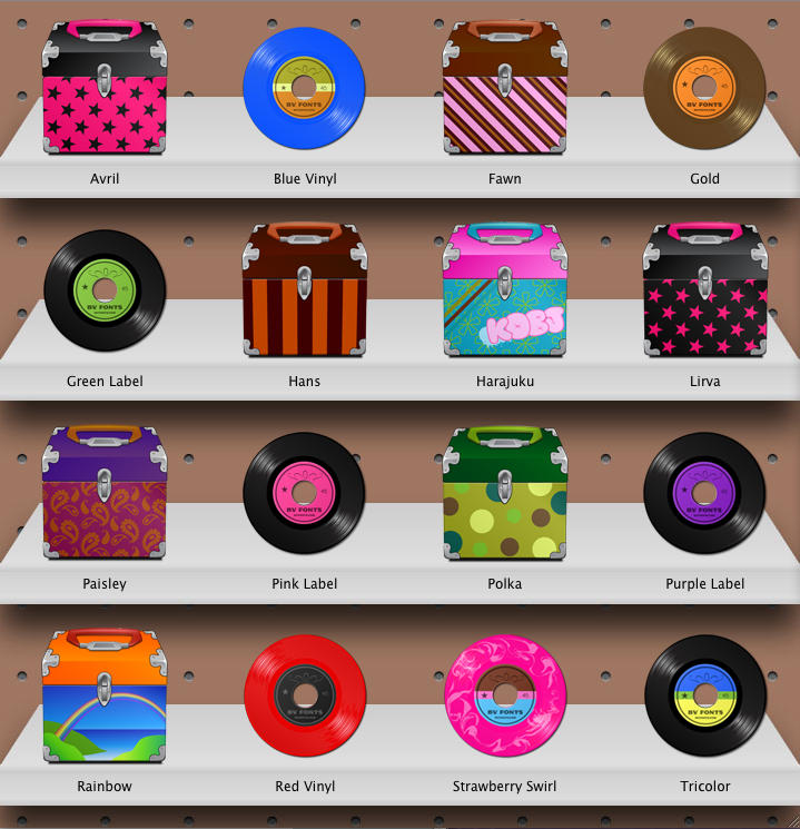 image showing the collection of records and record cases icons for windows or macintosh